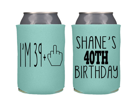 39 + 1  Birthday Party Favor Screen Printed Can Cooler