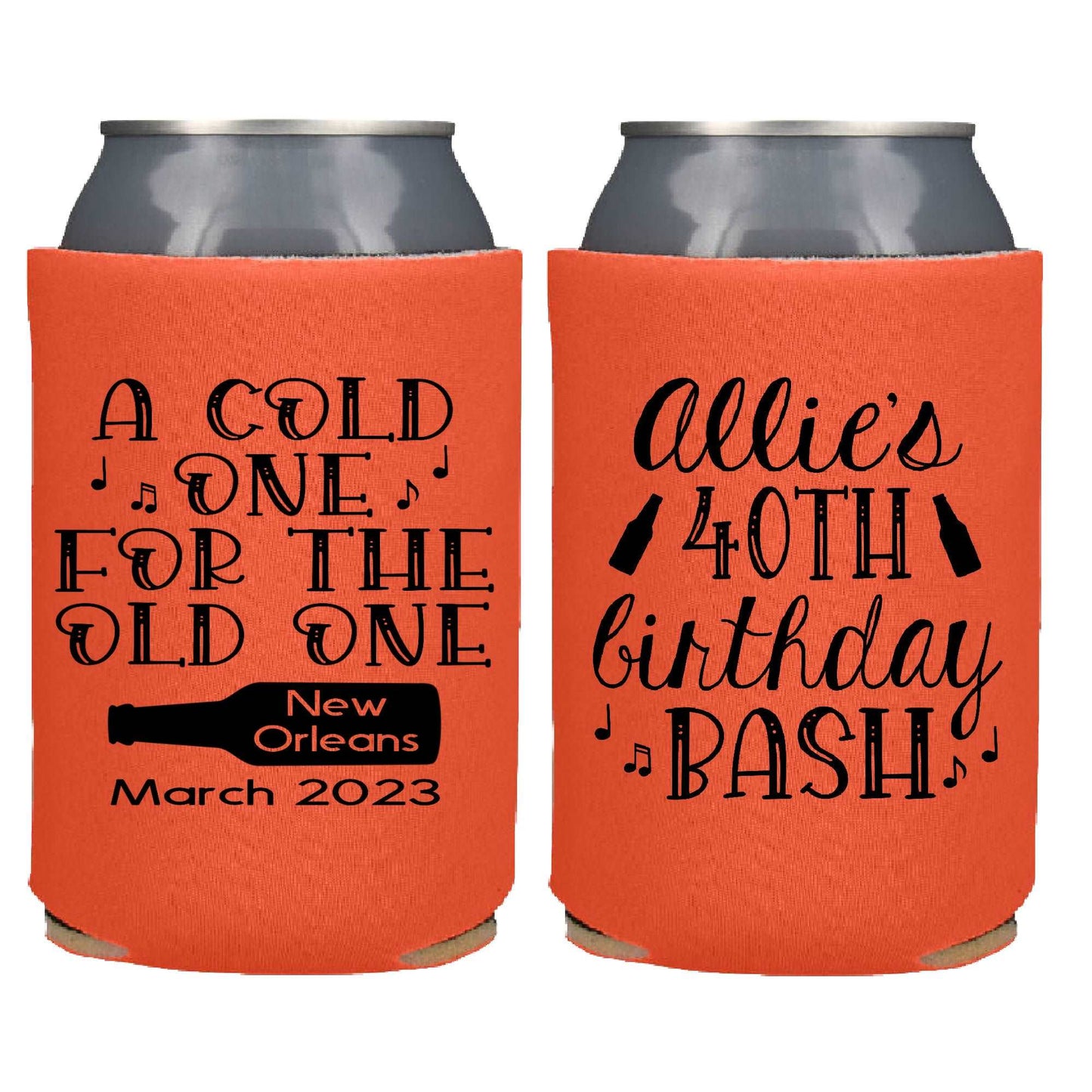 A Cold One For the Old One Screen Printed Can Cooler