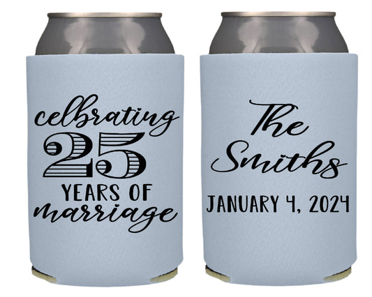 Anniversary Party Favor Screen Printed Can Cooler