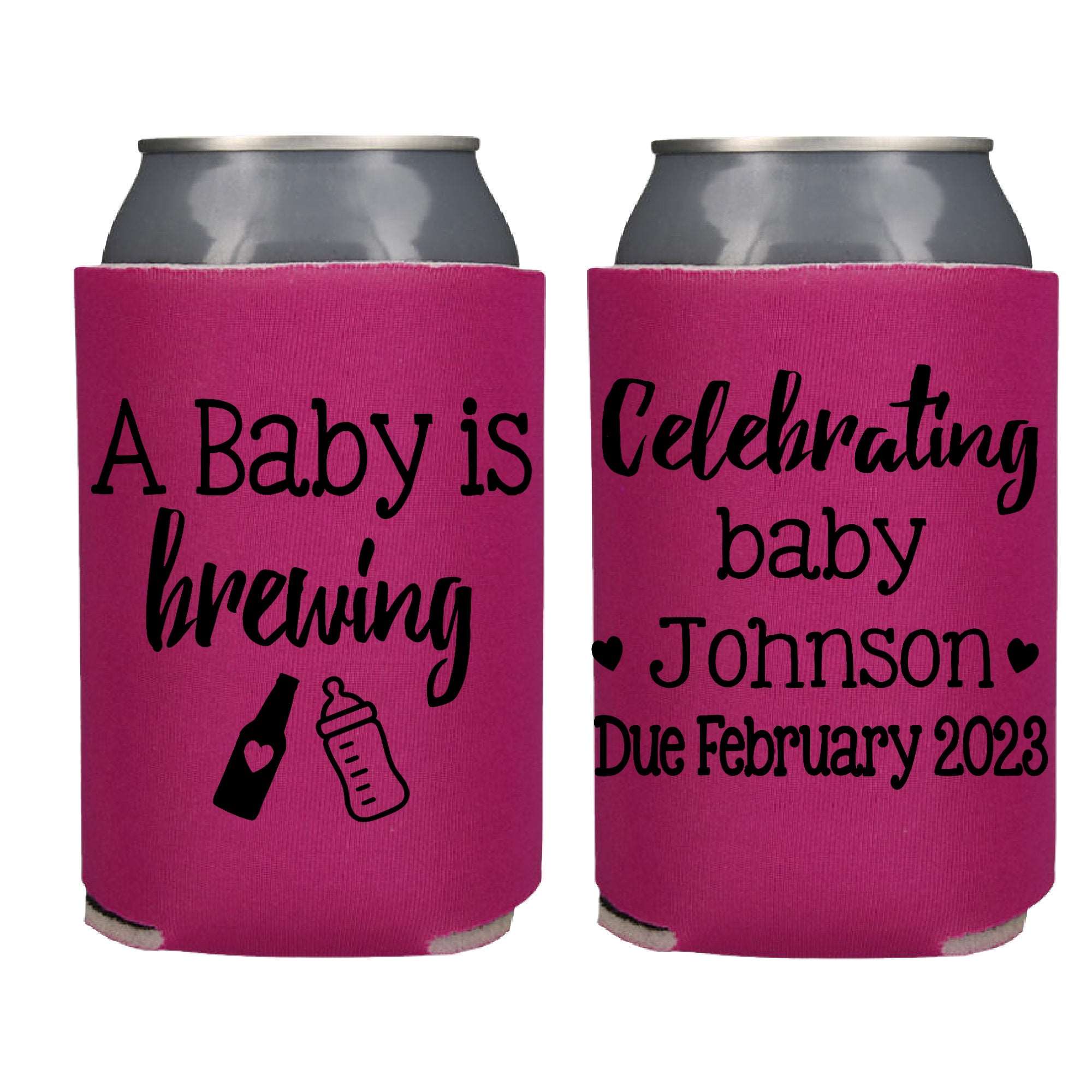 Baby Girl Gender Reveal Koozie For Baby Shower