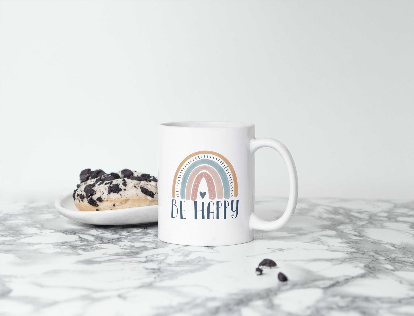 Be Happy Rainbow Ceramic Mug freeshipping - Be Vocal Designs