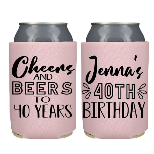 Cheers and Beers Birthday Party Favor Screen Printed Can Cooler