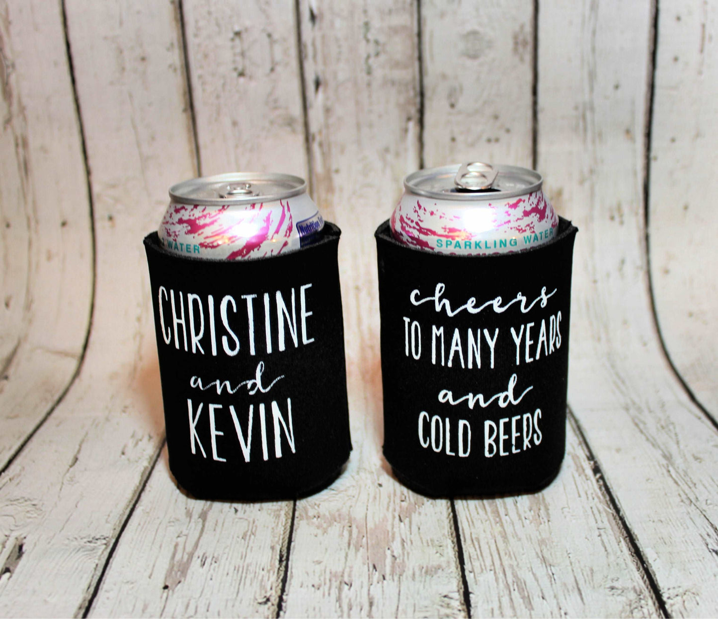 Cheers to Many Years & Cold Beers Screen printed Can Cooler freeshipping - Be Vocal Designs