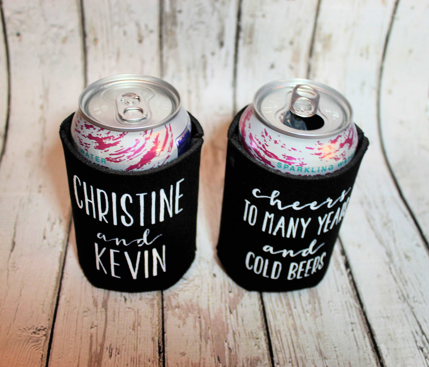 Cheers to Many Years & Cold Beers Screen printed Can Cooler freeshipping - Be Vocal Designs