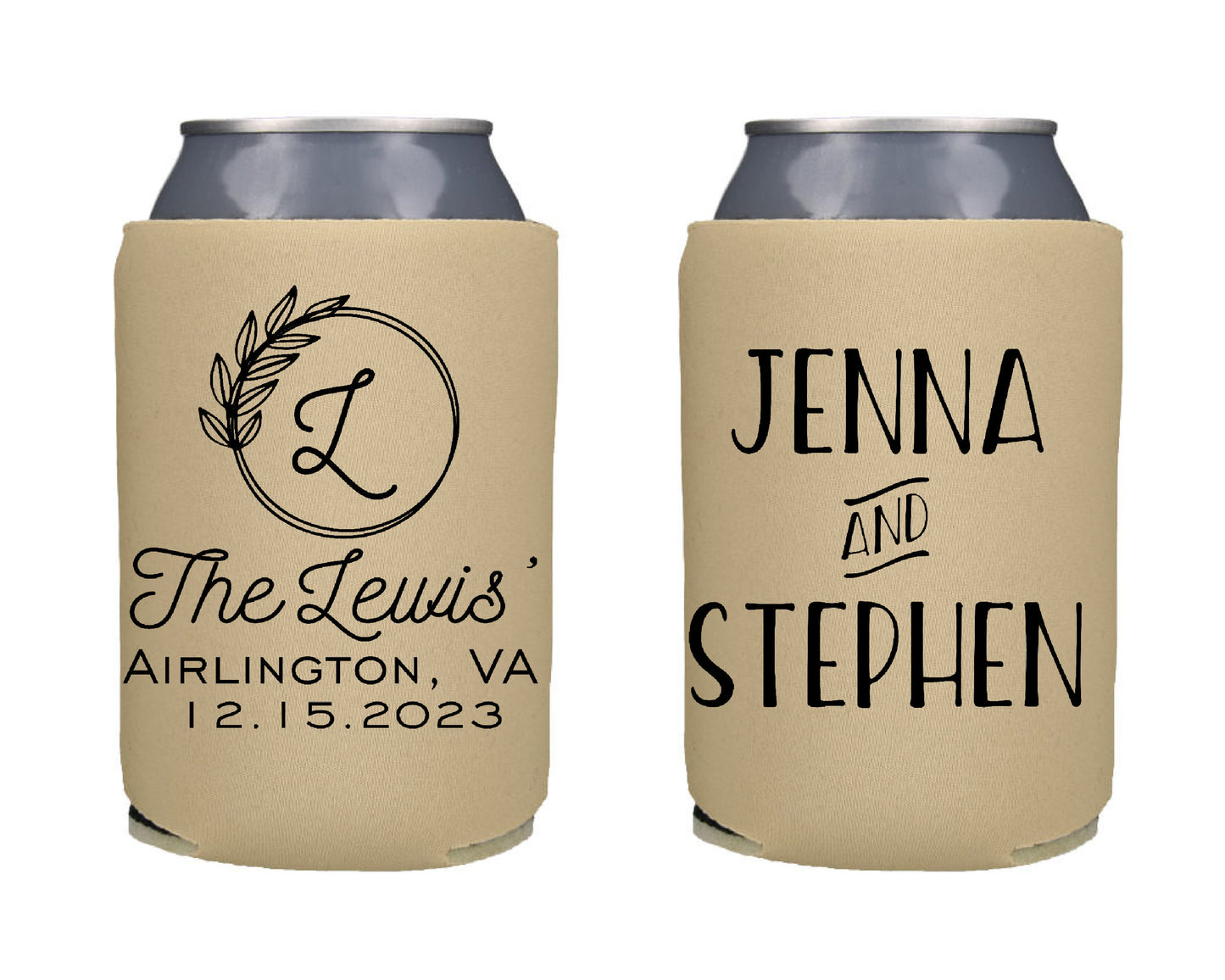 Wedding Favor Screen Printed Can Cooler