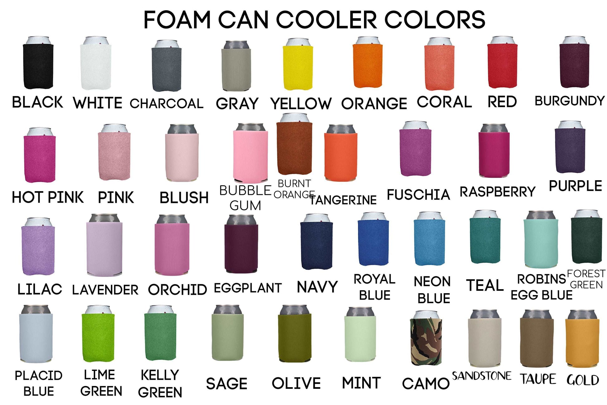 Large Letter Wedding Screen Printed Can Cooler