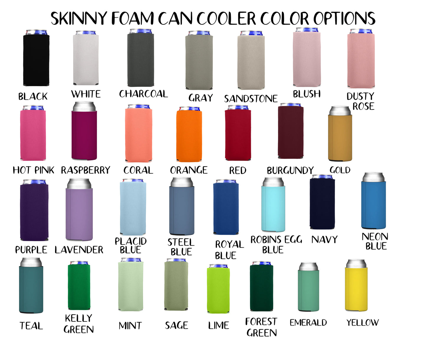 Mnimalist Wedding Can Cooler, Wedding Reception Favor Screen Printed Skinny Can Cooler. Slim 12 oz. Party Favor