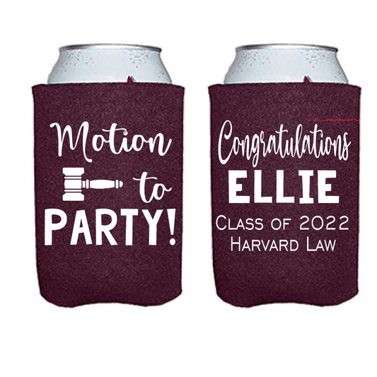 \Motion to Party Graduation Screen Printed Can Cooler