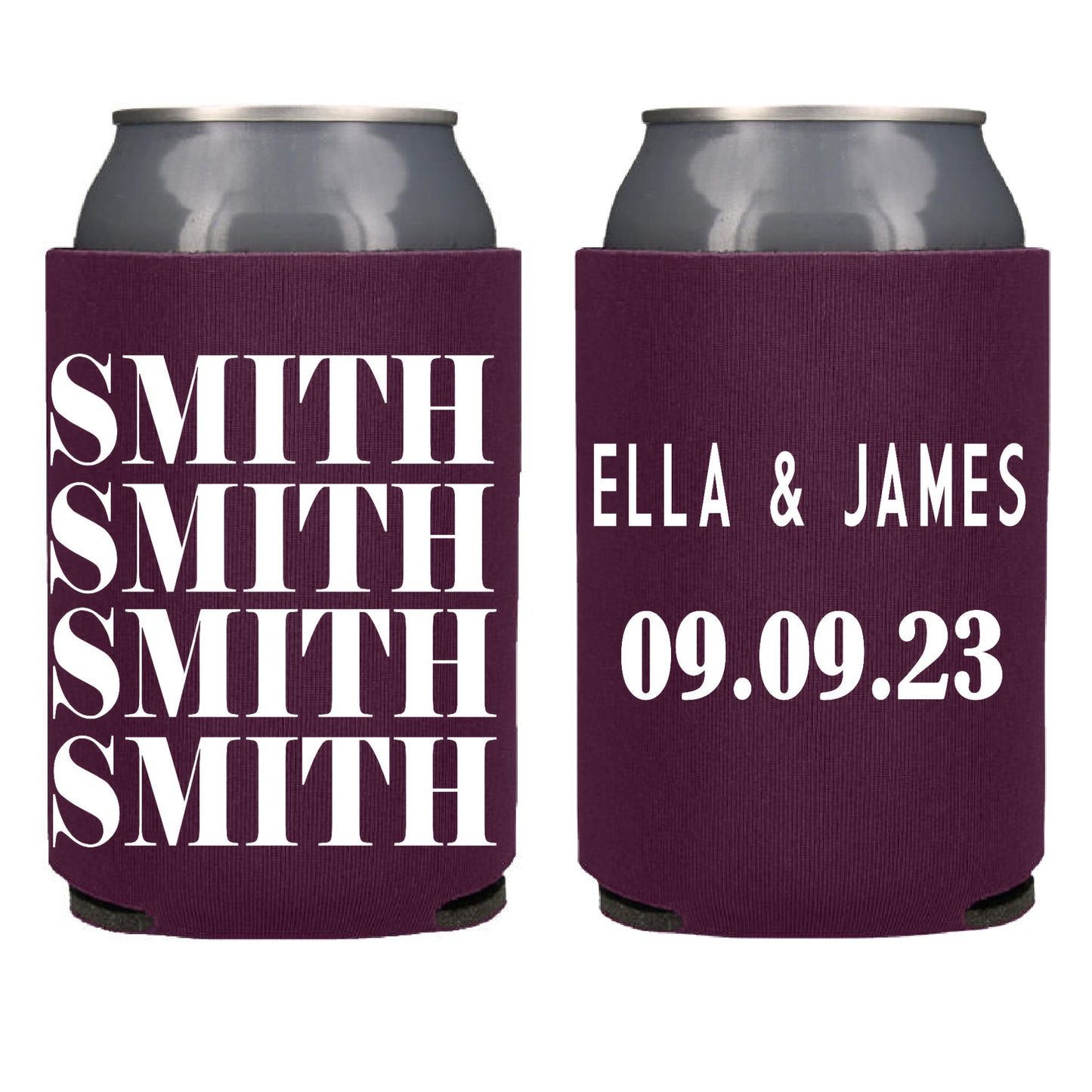 Name Wedding Favor Screen Printed Can Cooler