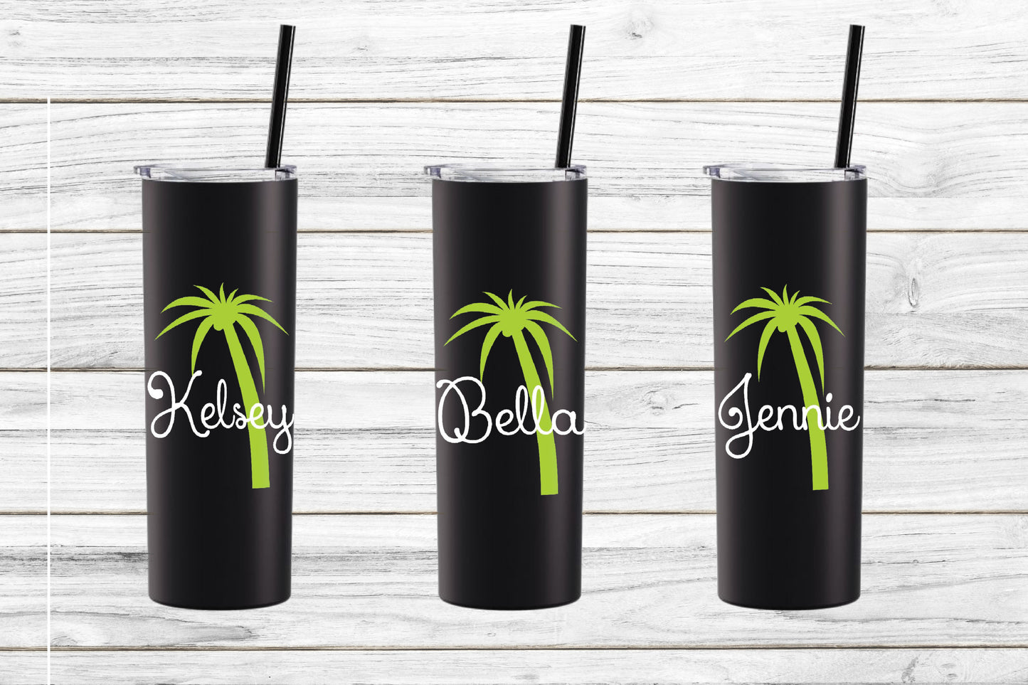 Palm Tree Stainless Steel Skinny Tumbler