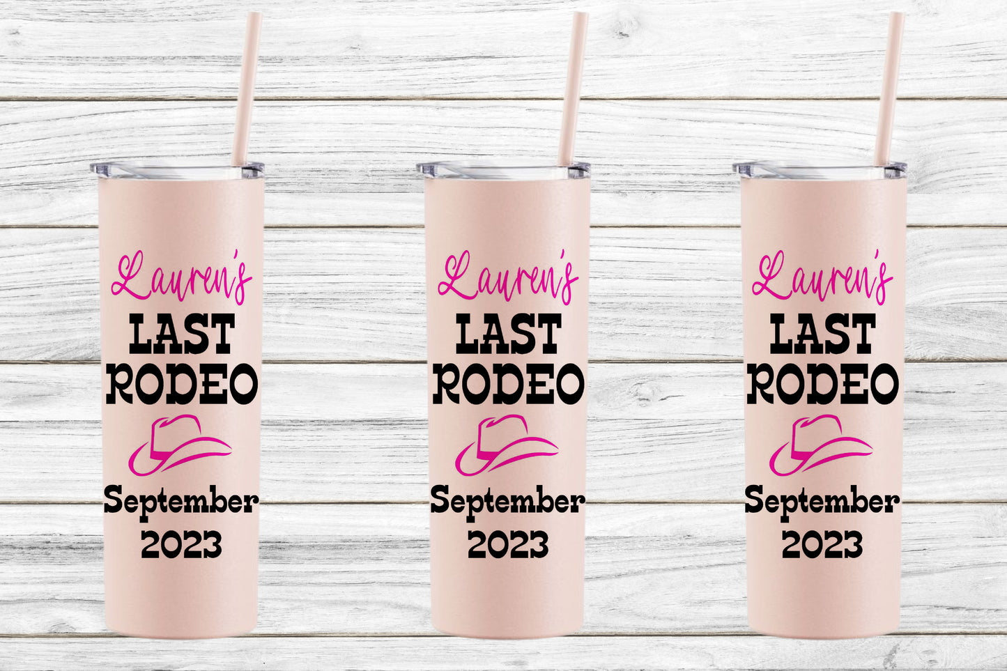 Last Rodeo Nashville Bachelorette Stainless Steel Skinny Tumbler