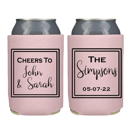 Wedding Favor Monogram Screen Printed Can Cooler