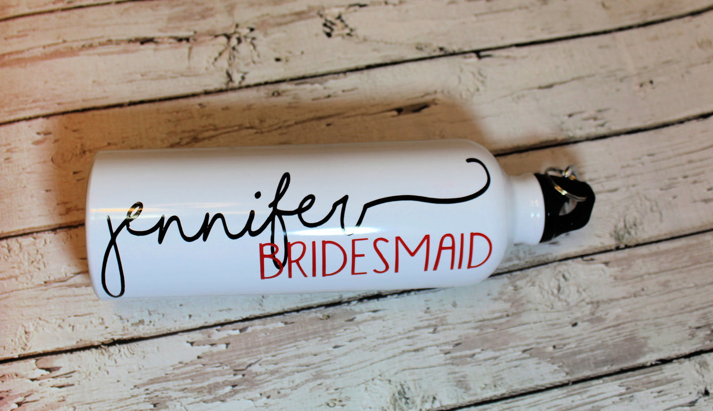 Wedding Party Aluminum Water Bottle freeshipping - Be Vocal Designs
