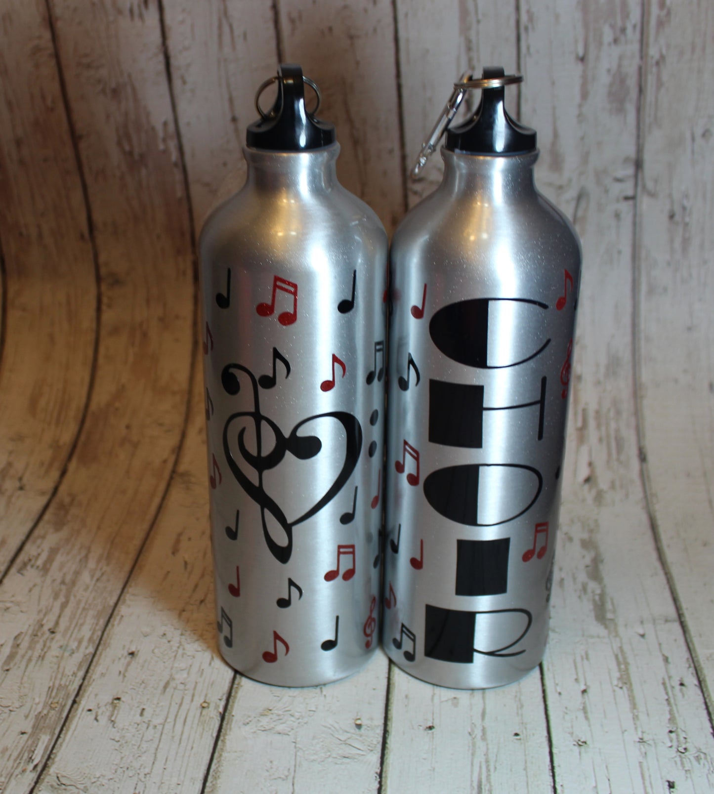 Personalized Aluminum Water Bottle with music notes freeshipping - Be Vocal Designs