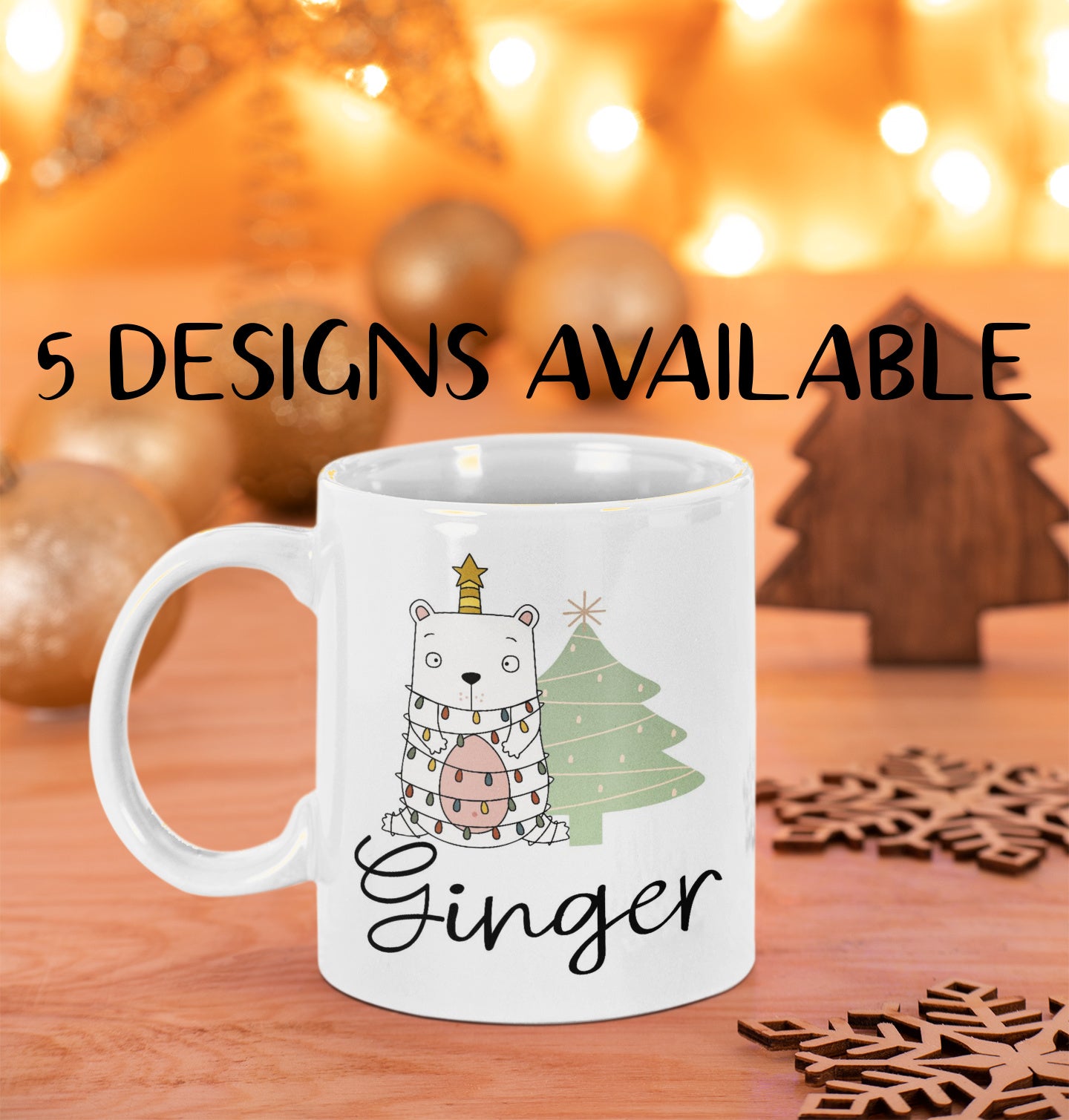 Personalized Bear Christmas Ceramic Mug