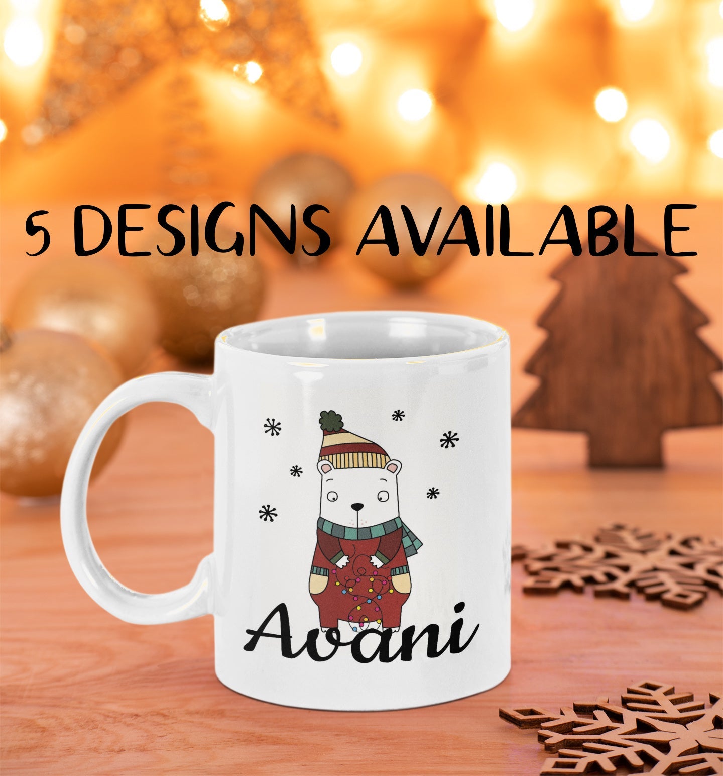 Personalized Bear Christmas Ceramic Mug