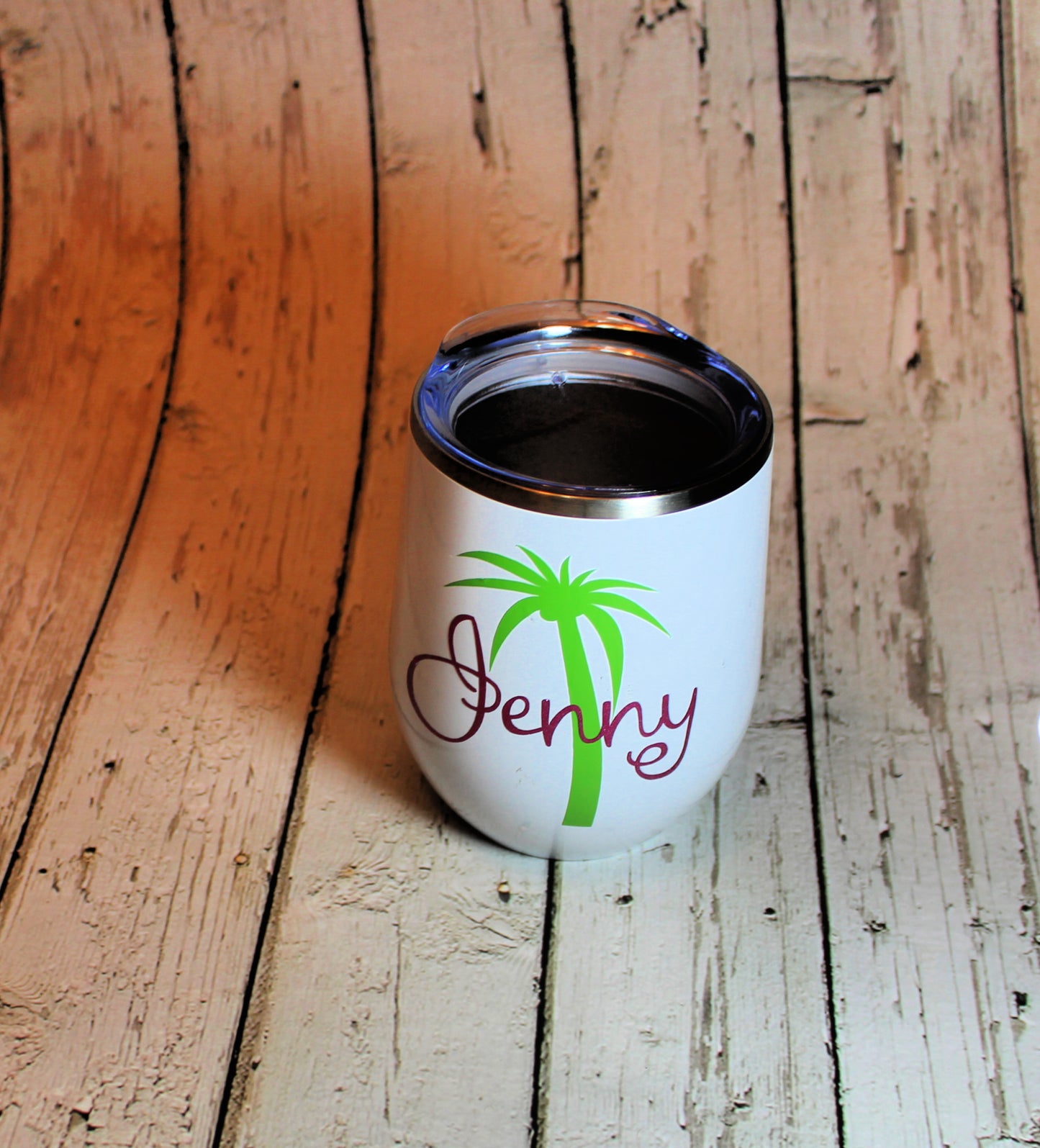 Personalized Palm Tree Stainless Steel Wine Tumbler freeshipping - Be Vocal Designs