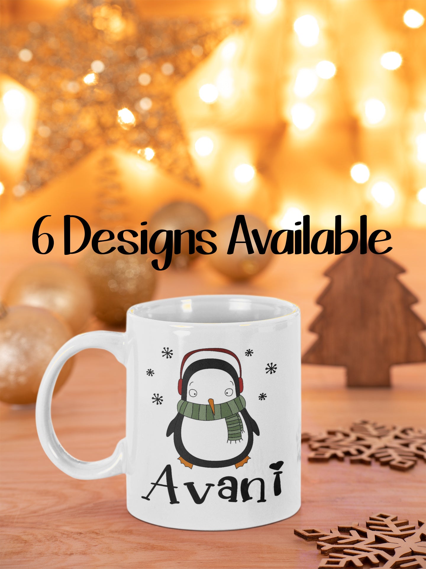 Personalized Penguin Christmas Ceramic Mug