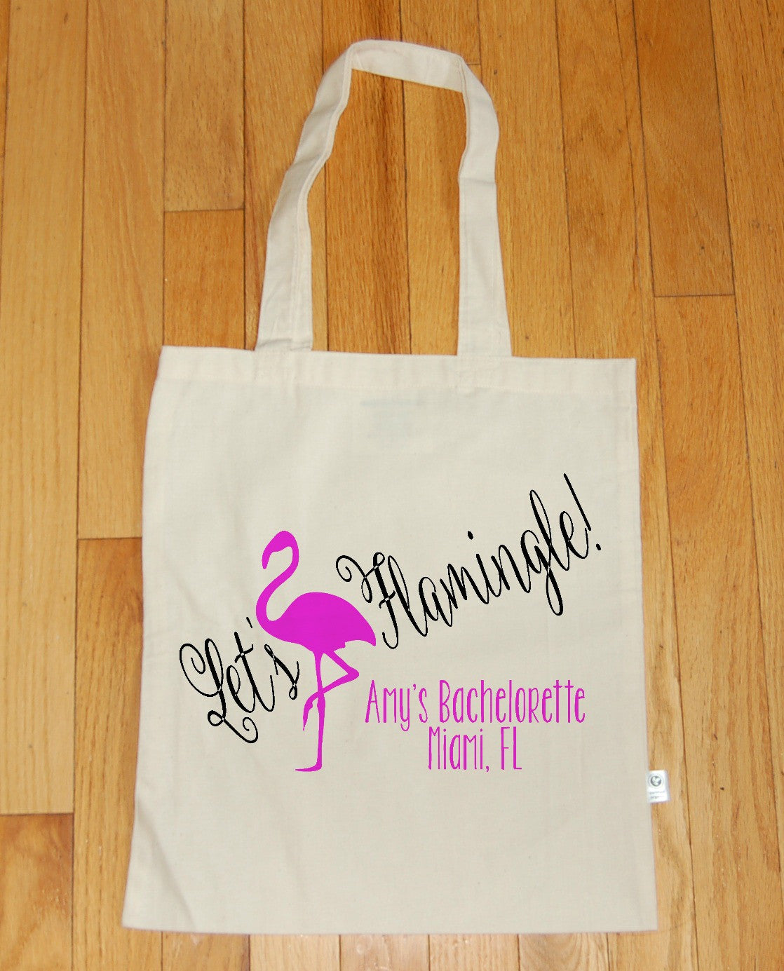 Let's Flamingle Beach Tote Bags