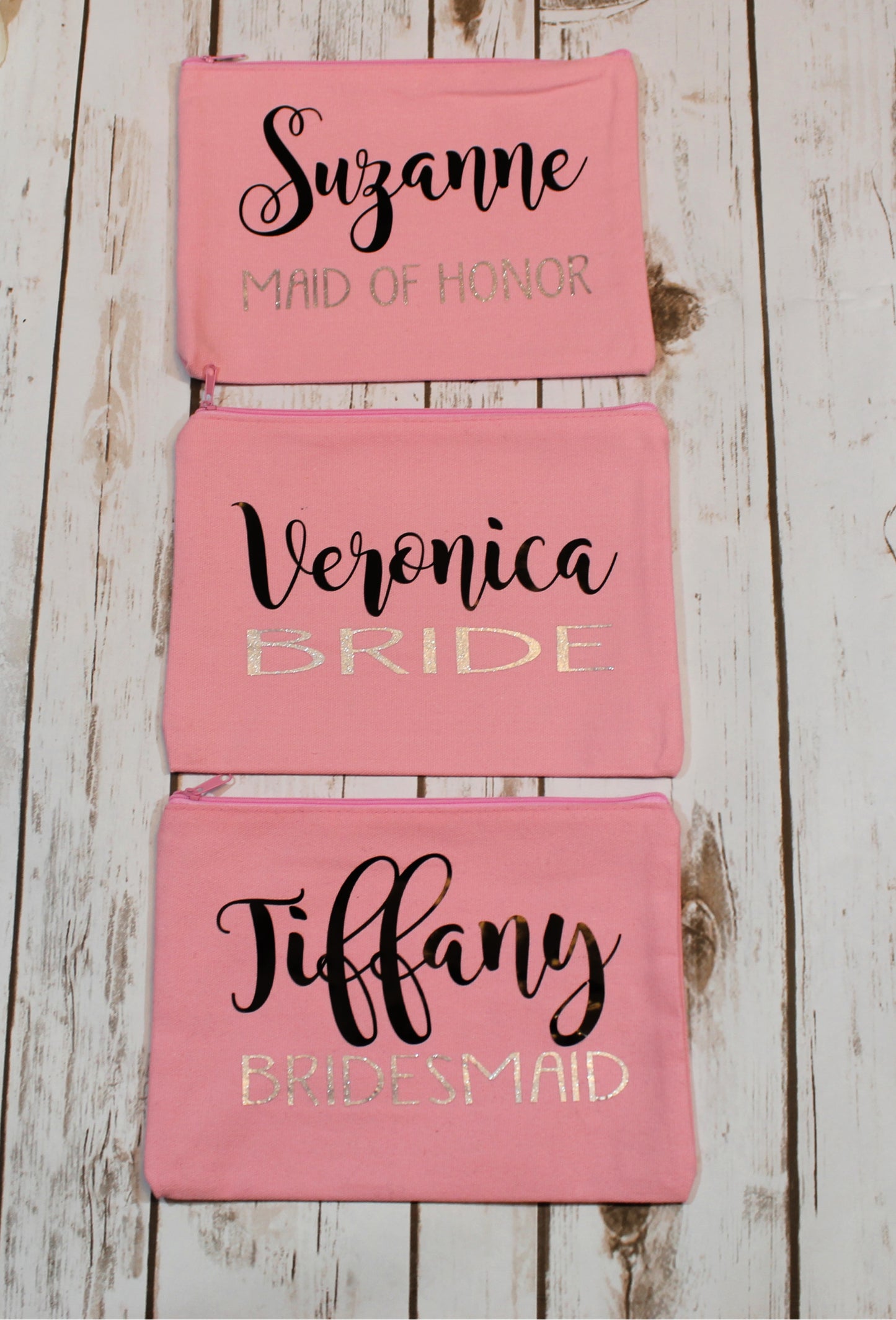 Personalized Bridal Party Cotton Canvas Make Up Bag freeshipping - Be Vocal Designs