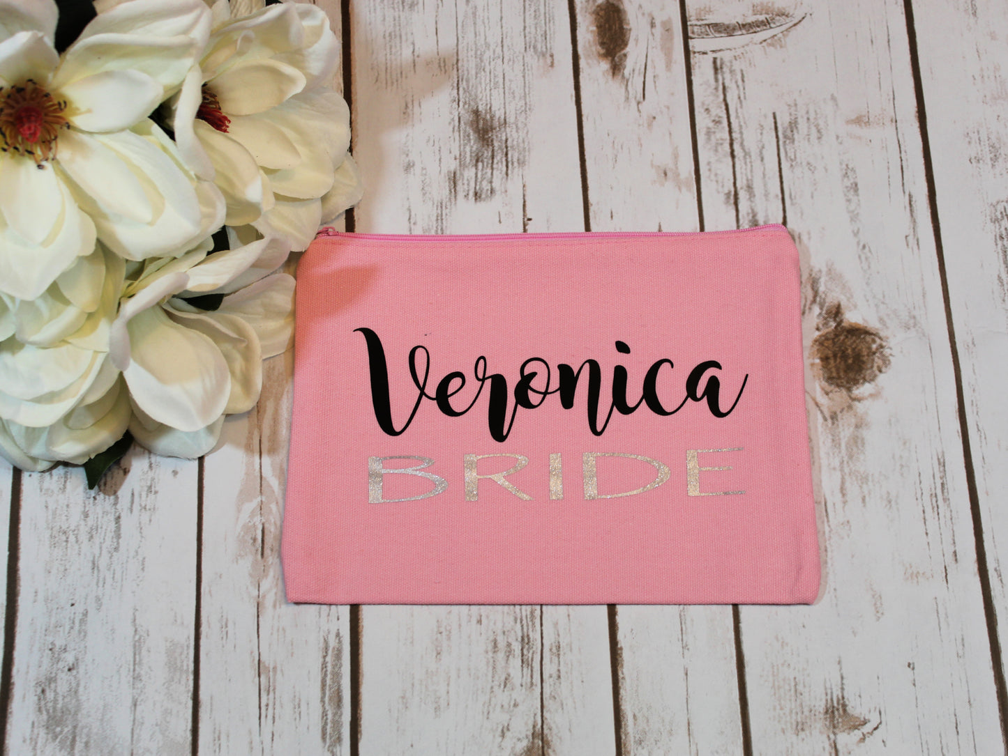 Personalized Bridal Party Cotton Canvas Make Up Bag freeshipping - Be Vocal Designs