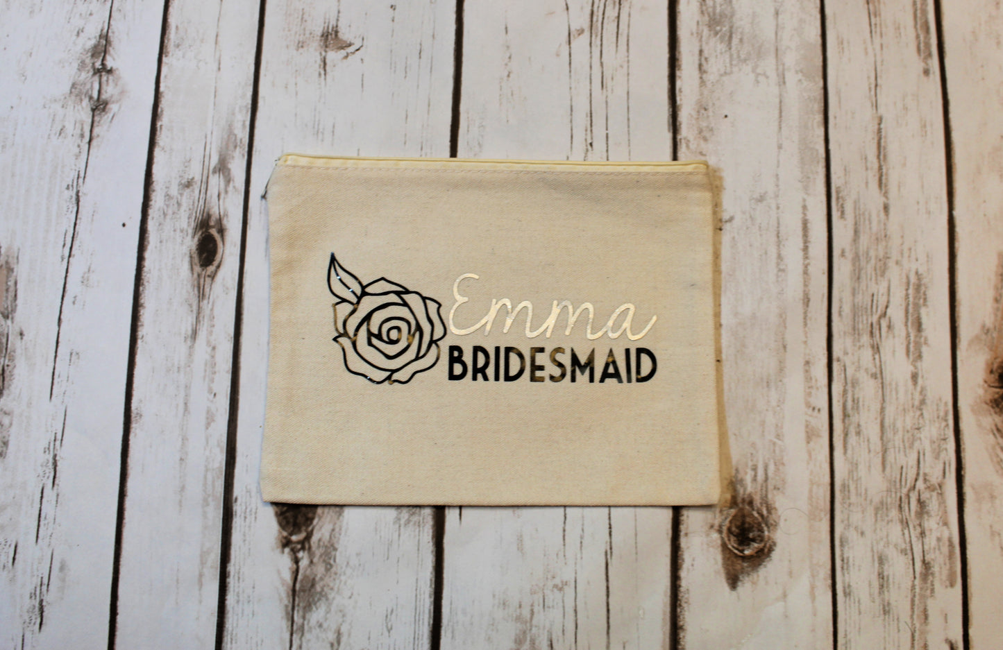 Personalized Bridal Party Cotton Canvas Make Up Bag freeshipping - Be Vocal Designs