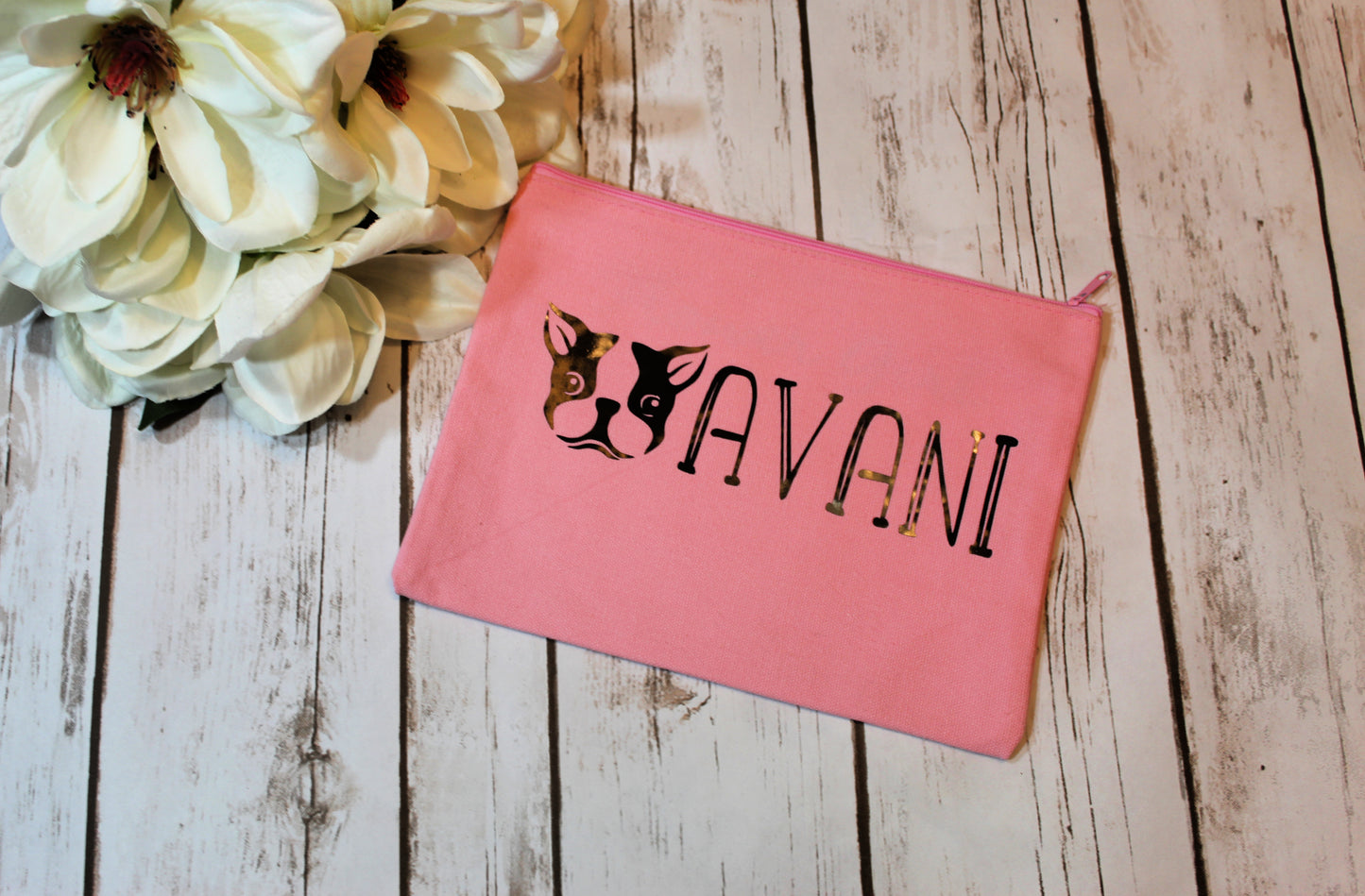 Personalized Dog Cotton Canvas Make Up Bag freeshipping - Be Vocal Designs