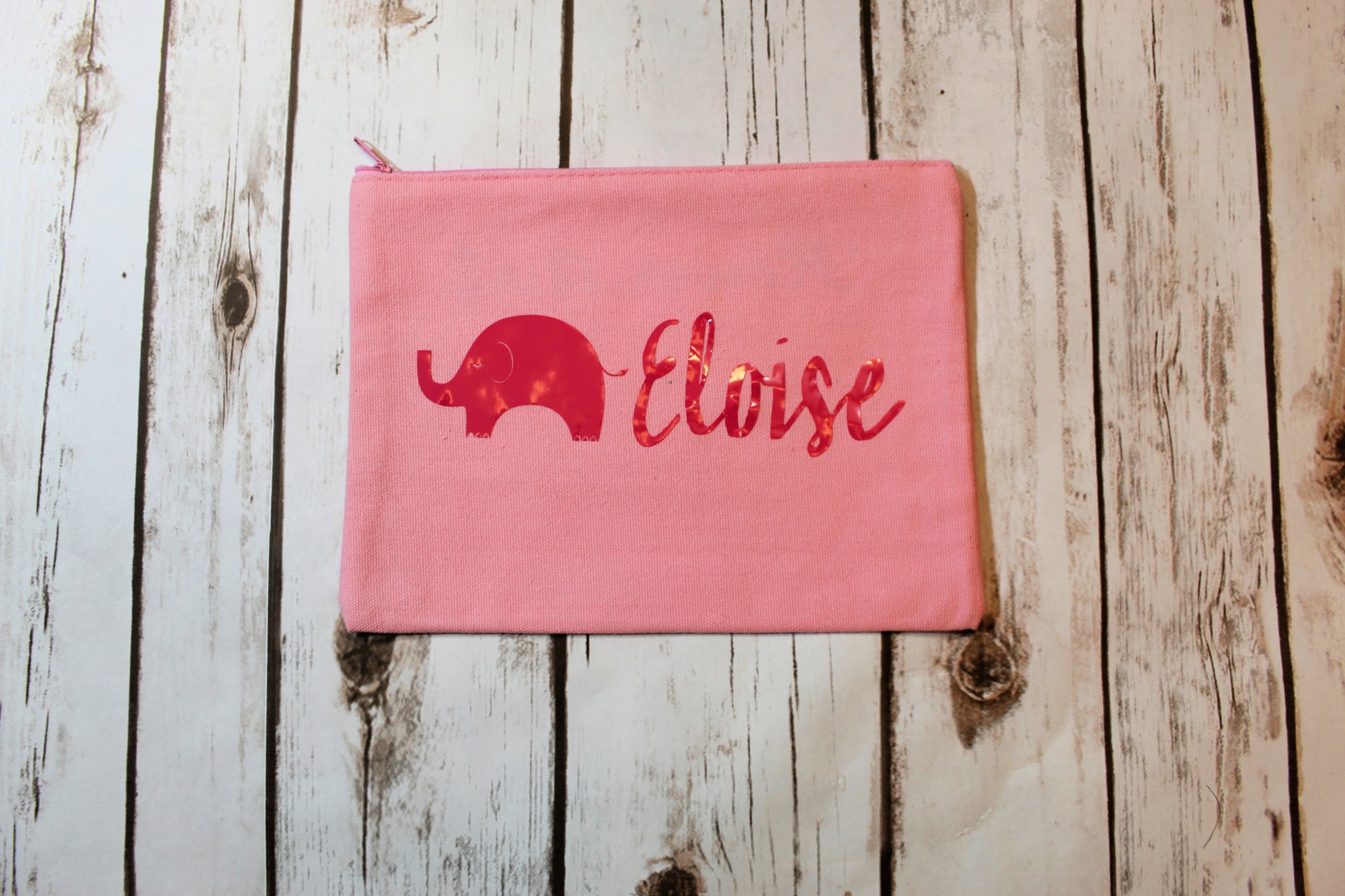 Personalized Elephant Cotton Canvas Make Up Bag freeshipping - Be Vocal Designs