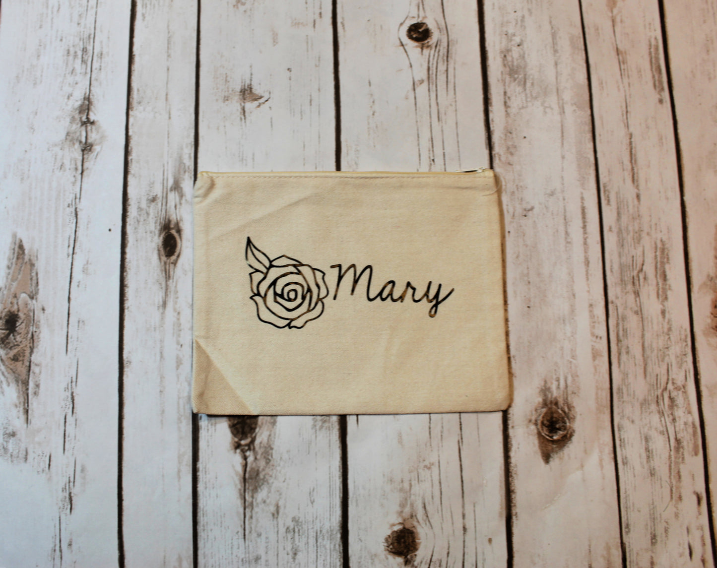 Personalized Floral Cotton Canvas Make Up Bag freeshipping - Be Vocal Designs