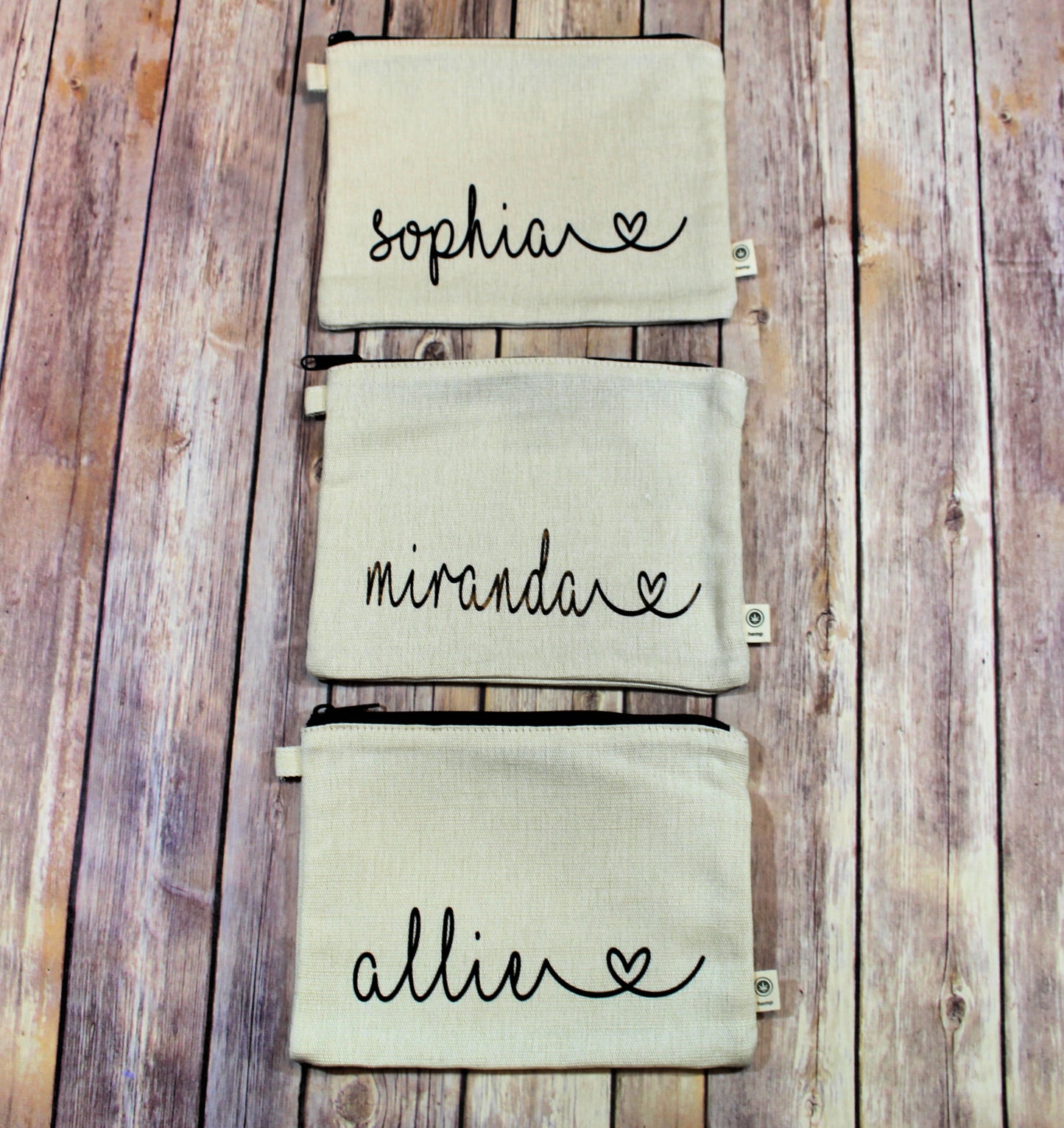 Personalized Hemp Make Up Bag freeshipping - Be Vocal Designs