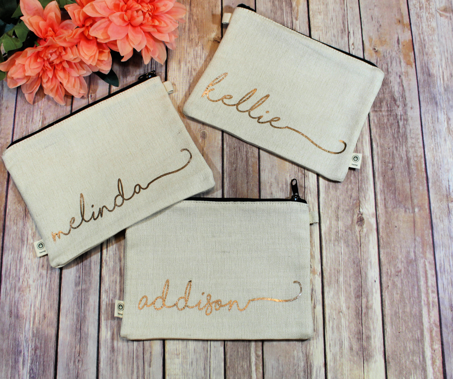 Personalized Hemp Make Up Bag freeshipping - Be Vocal Designs