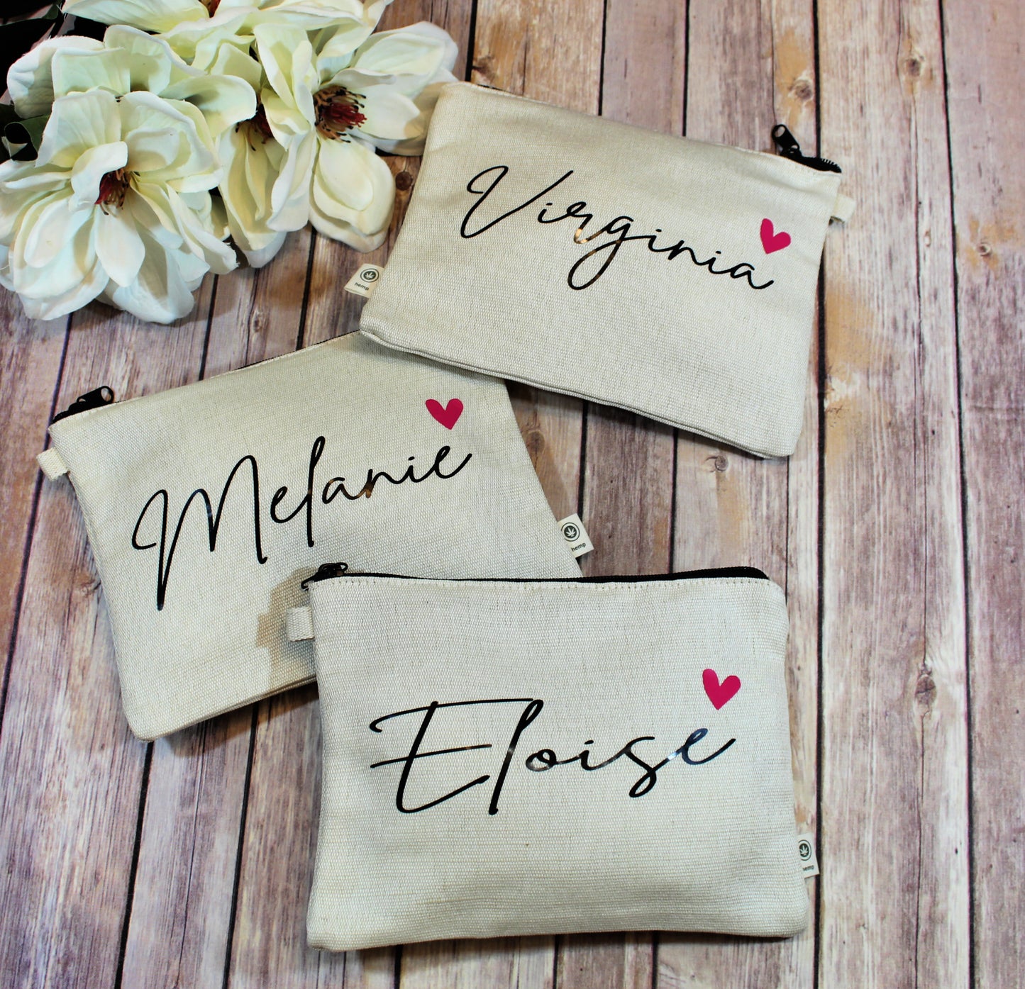 Personalized Hemp Make Up Bag freeshipping - Be Vocal Designs