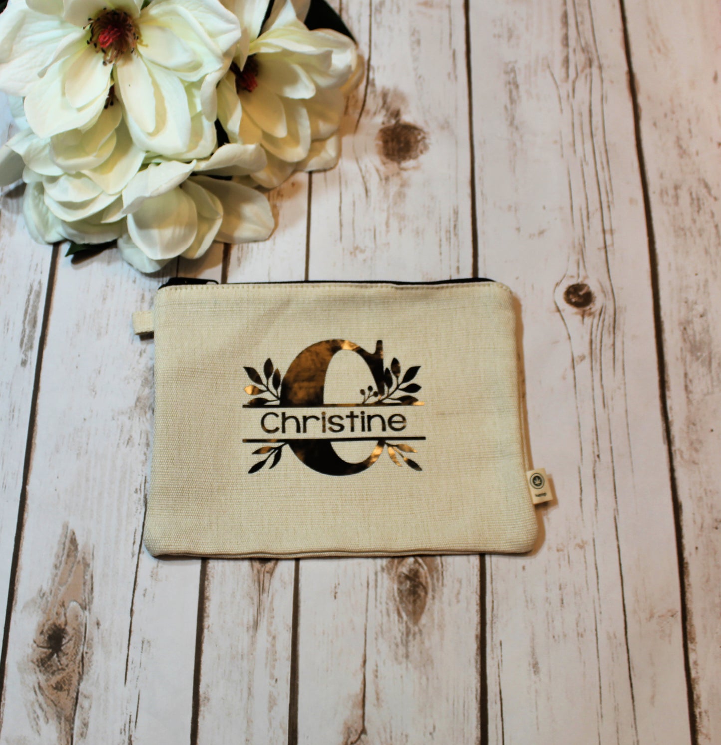 Personalized Split Letter Hemp Make Up Bag freeshipping - Be Vocal Designs