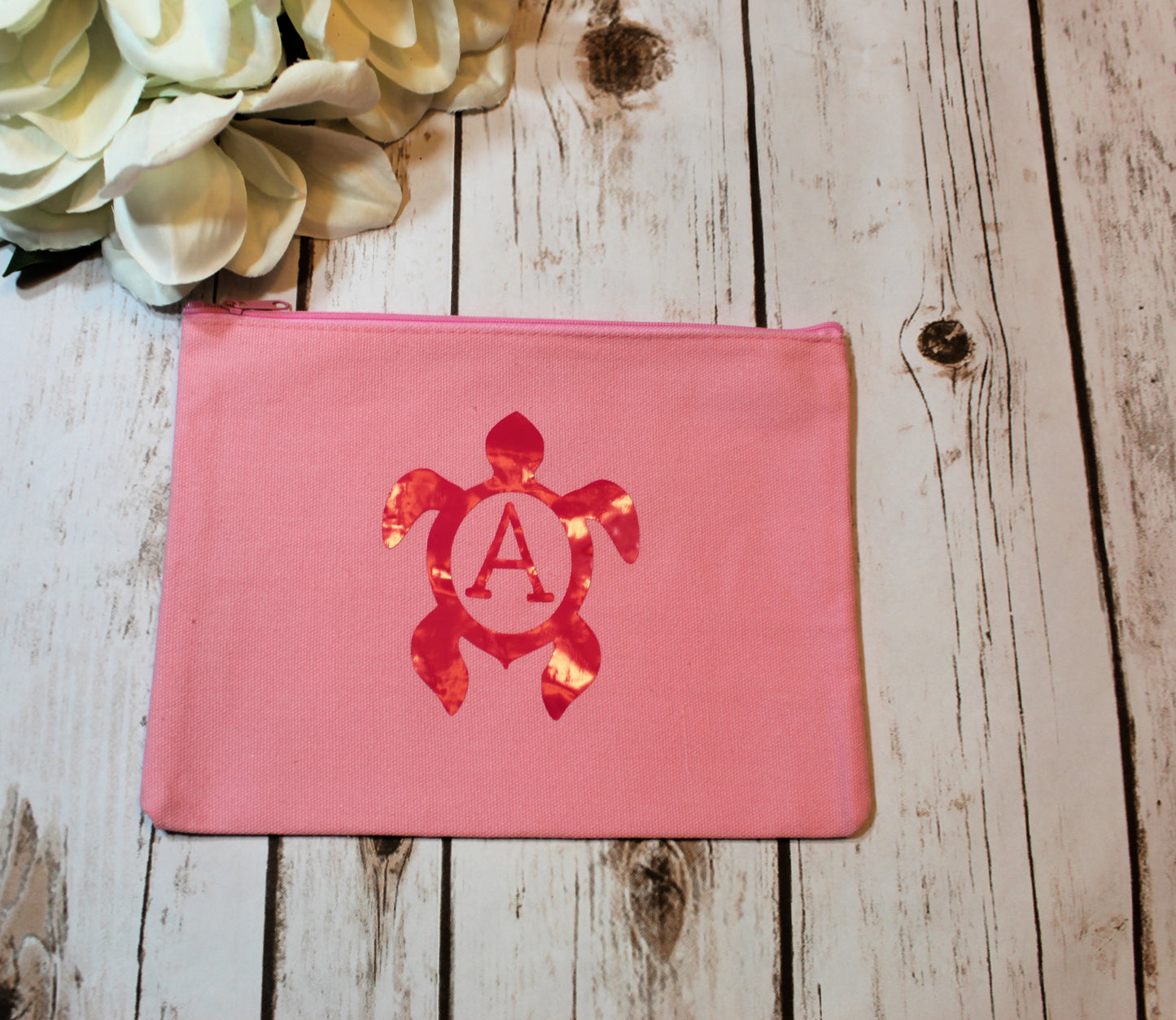 Personalized Turtle Cotton Canvas Make Up Bag freeshipping - Be Vocal Designs