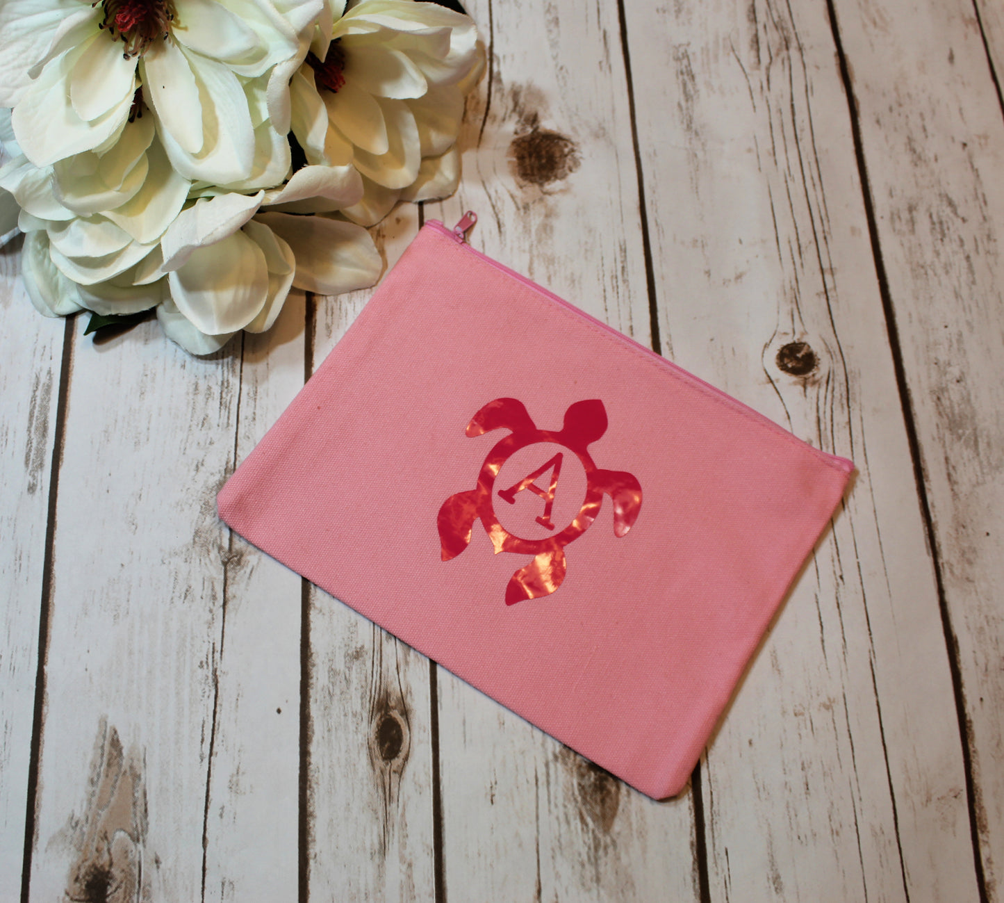 Personalized Turtle Cotton Canvas Make Up Bag freeshipping - Be Vocal Designs