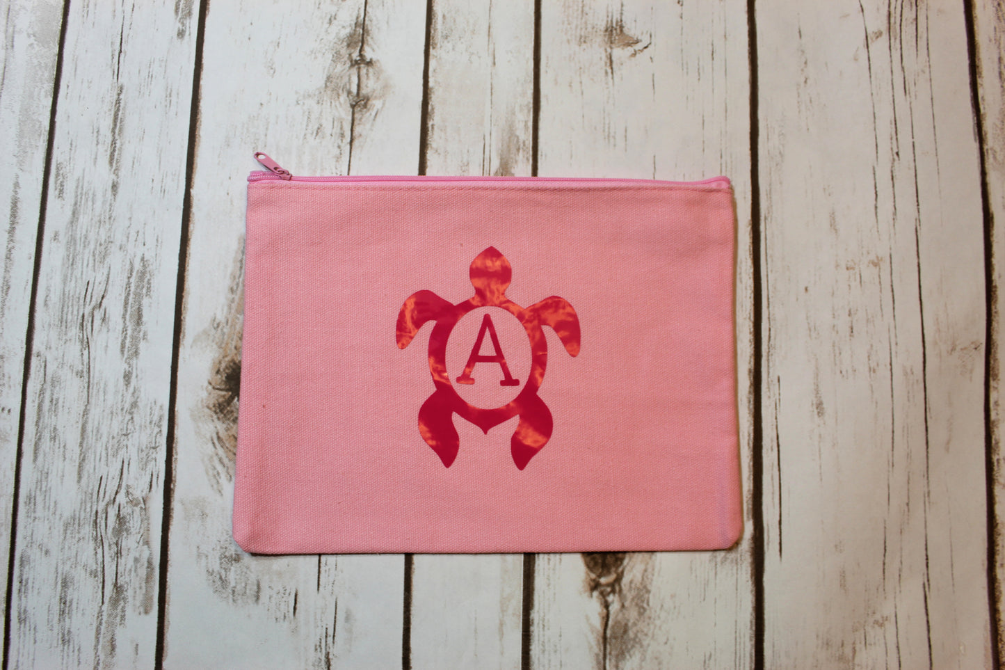 Personalized Turtle Cotton Canvas Make Up Bag freeshipping - Be Vocal Designs