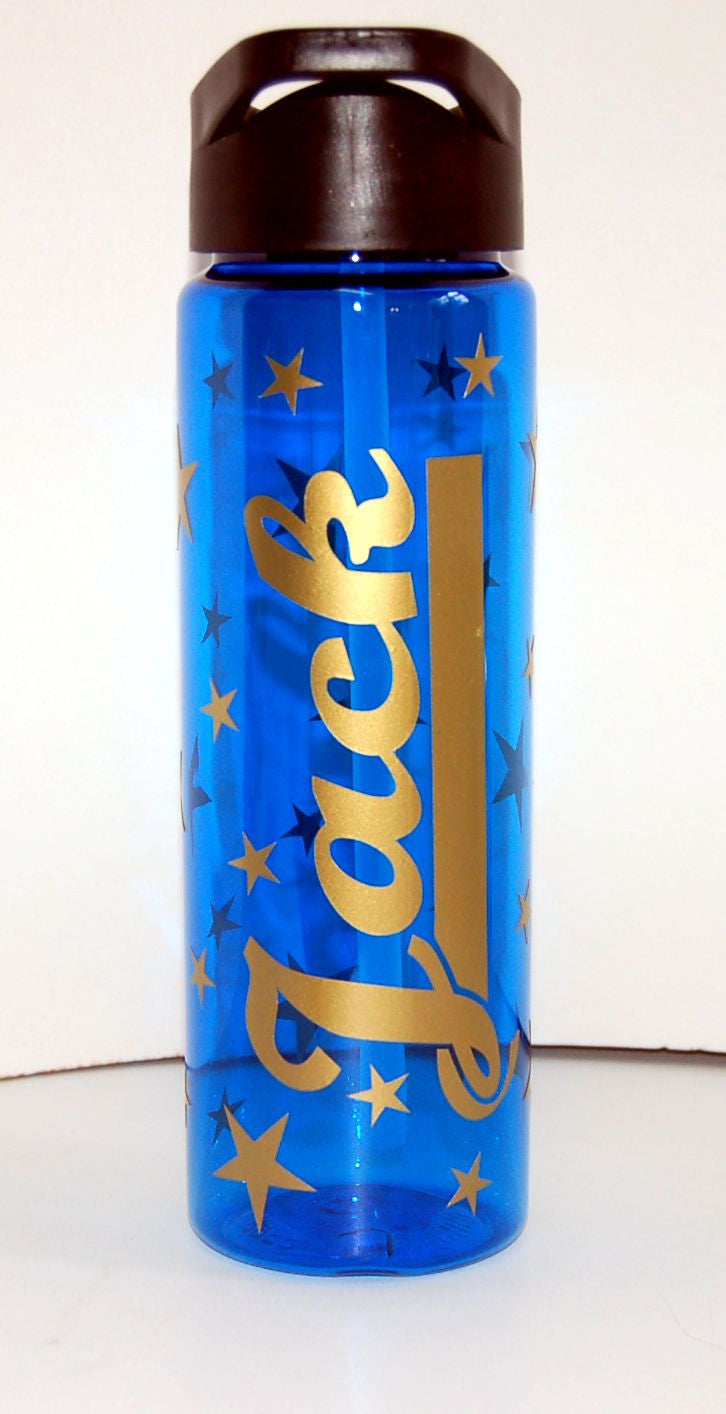Personalized Plastic Water Bottle with Stars - Be Vocal Designs
