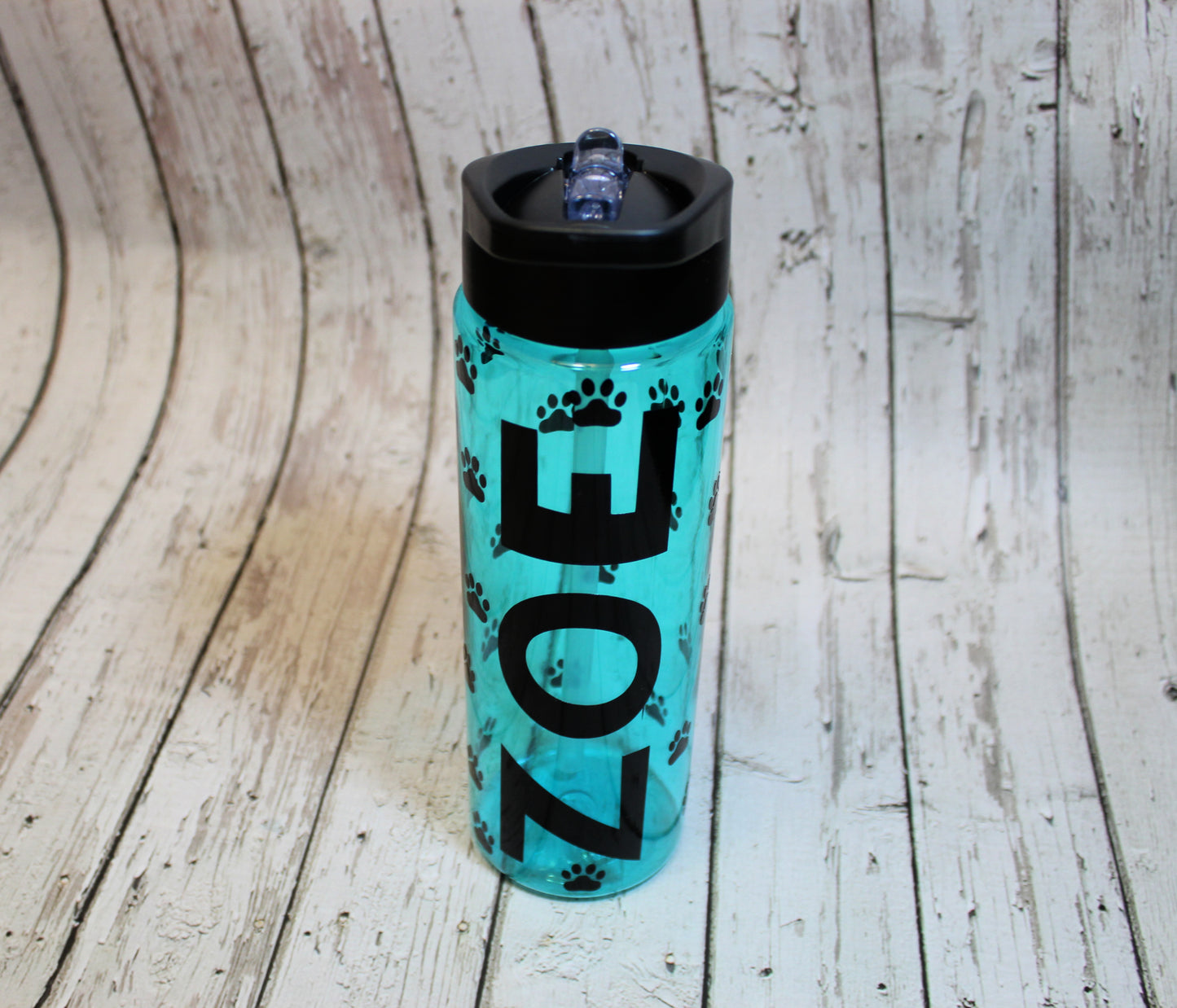 Personalized Plastic Water Bottle with Paw Prints freeshipping - Be Vocal Designs
