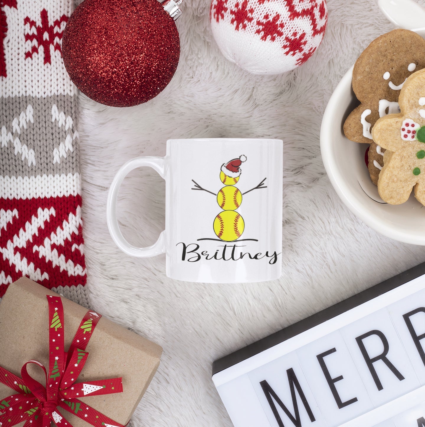 Personalized Volleyball Snowman Ceramic Mug