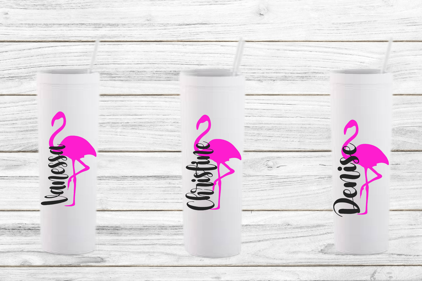 Personalized Gift, Flamingo Bachelorette Skinny Tumbler, Personalized Vacation Skinny Tumbler with straw, Pool Cup, girls trip girls weekend