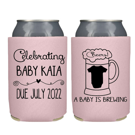 A Baby is Brewing Screen Printed Can Cooler