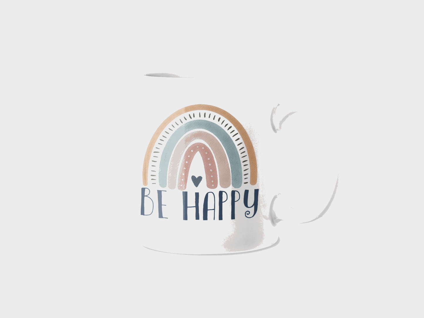 Be Happy Rainbow Ceramic Mug freeshipping - Be Vocal Designs