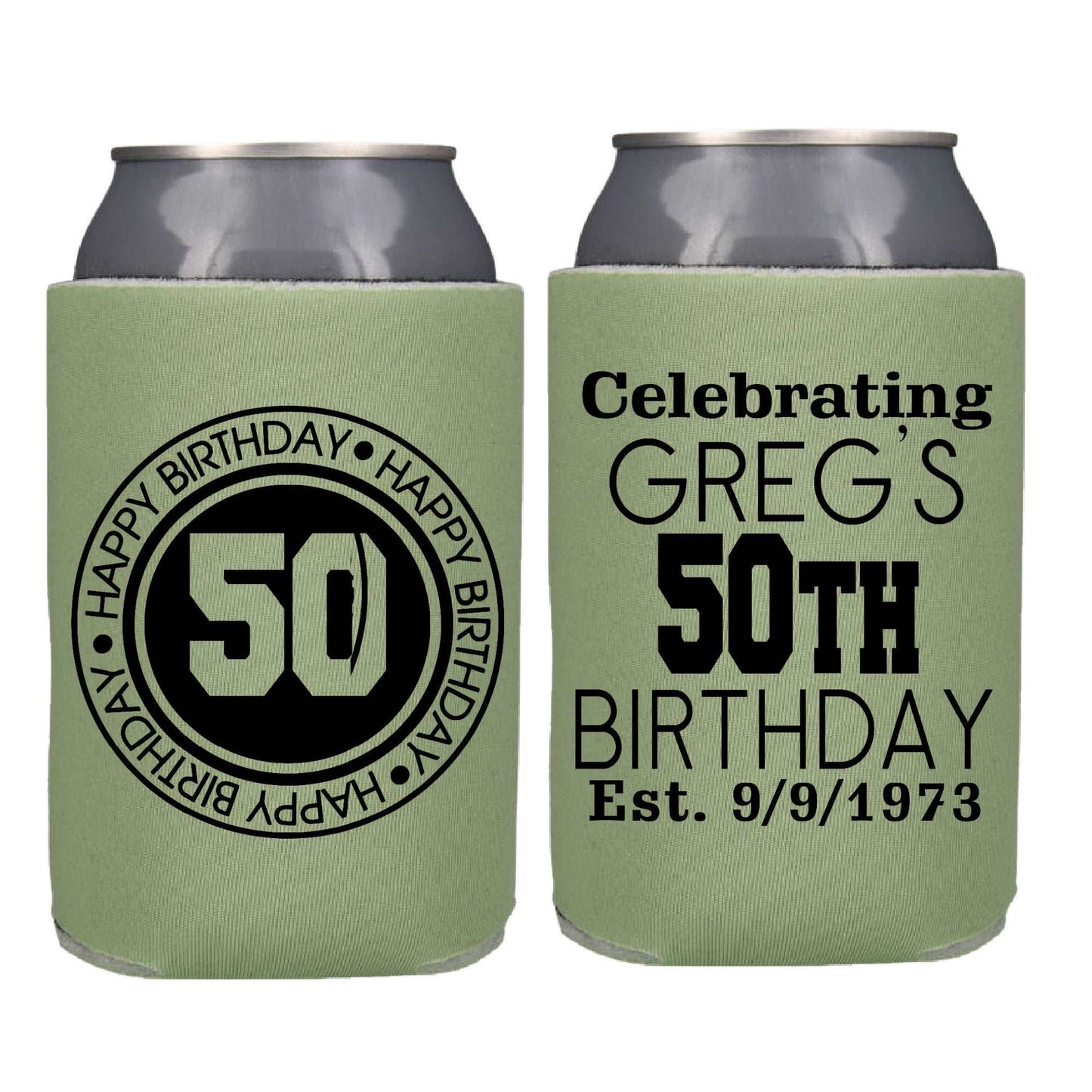 Birthday Party Favor Screen Printed Can Cooler