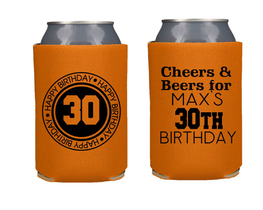 Birthday Party Favor Screen Printed Can Cooler