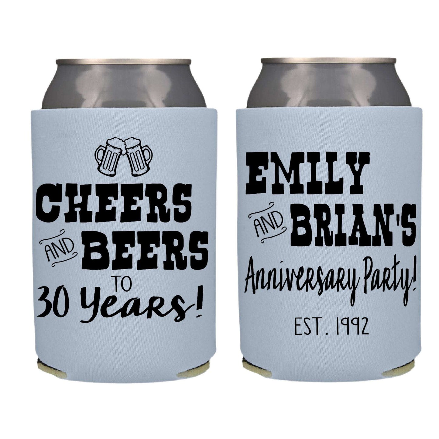 Cheers & Beers to 30 Years Screen Printed Can Cooler freeshipping - Be Vocal Designs