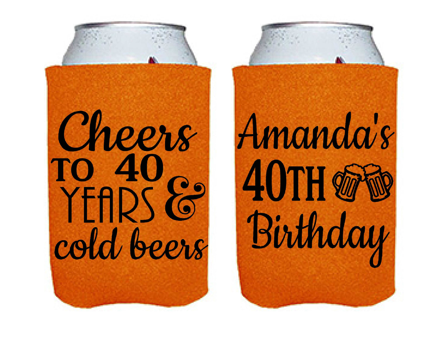 Cheers and Beers Birthday Party Favor Screen Printed Can Cooler