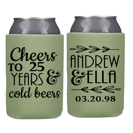 Wedding Favor Anniversary Party Favor Screen Printed Can Cooler