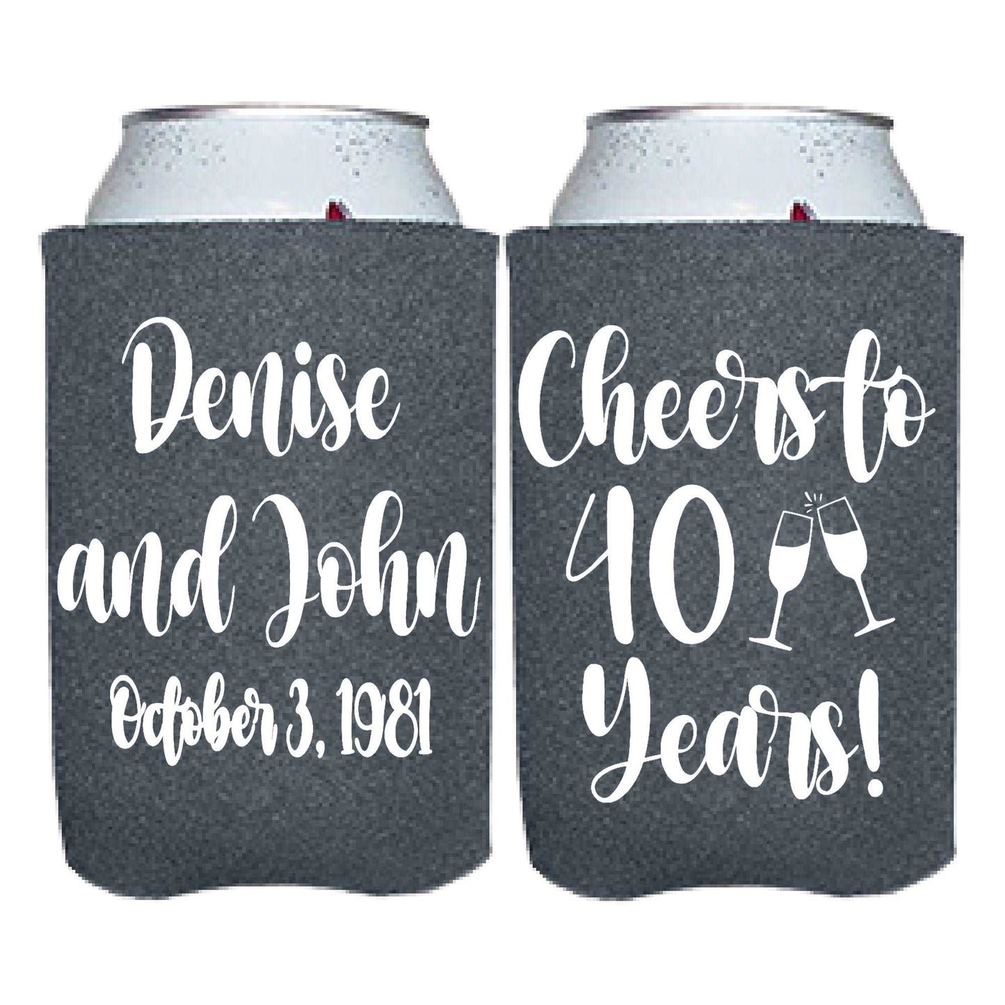 Cheers to 40 Years Screen Printed Can Cooler freeshipping - Be Vocal Designs