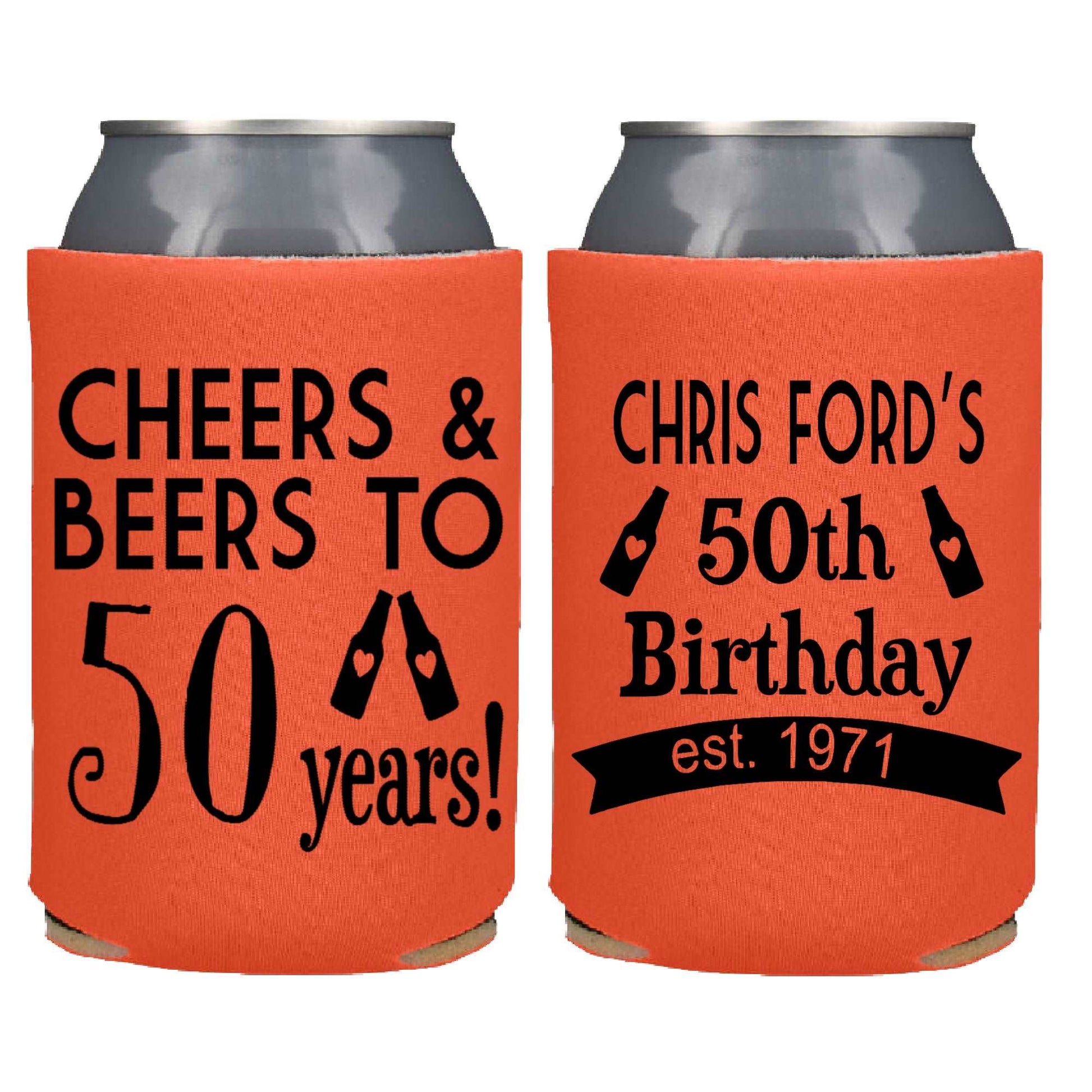 Be Vocal Designs Cheers Beers to 40 Years Screen Printed Koozies