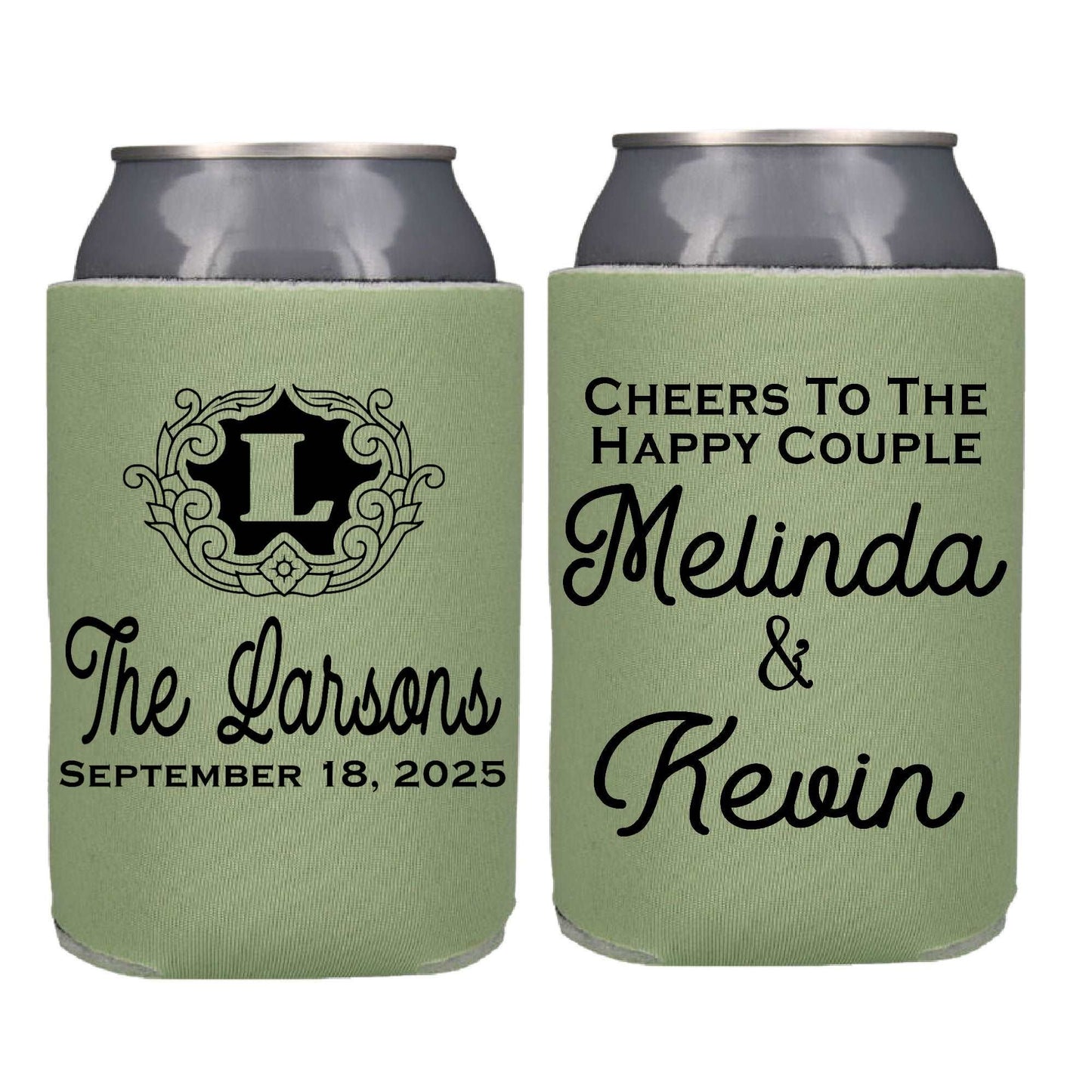 Cheers to The Happy Couple Wedding Screen printed Can Cooler